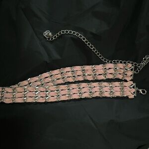 Forever 21 Pink and Silver Chain Belt